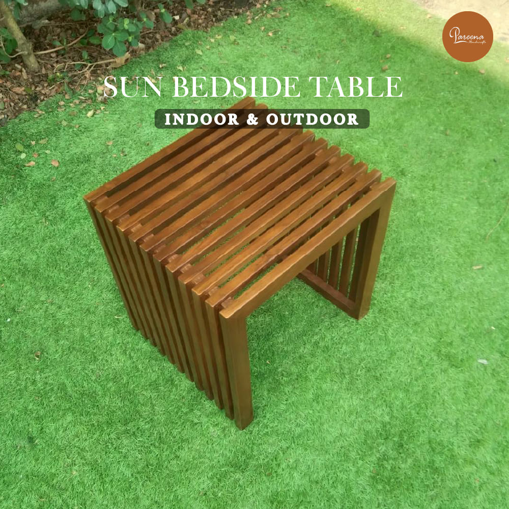 โต๊ะข้างไม้สัก PAREENA DECOR รุ่น BST-005 ขนาด 45X45X46 ซม.,สีไม้ธรรมชาติ_2